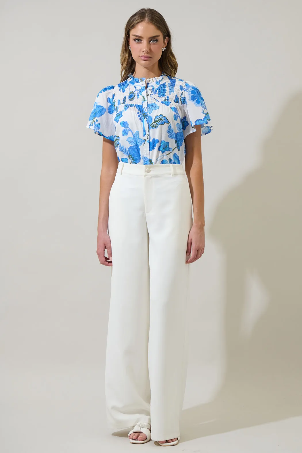 Samian Floral Romy Mock Neck Top sold by Sugarlips product image thumbnail 4