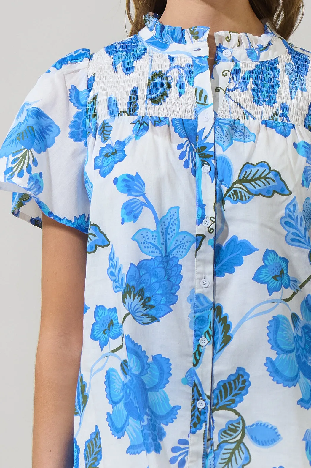 Samian Floral Romy Mock Neck Top sold by Sugarlips product image thumbnail 5