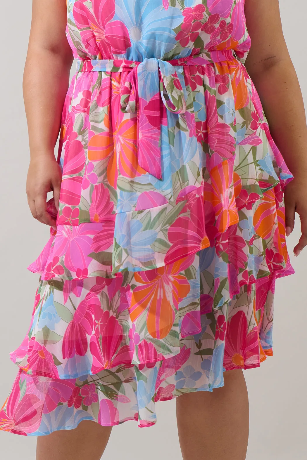 Calista Floral Ivone Ruffle Midi Dress Curve sold by Sugarlips product image thumbnail 4