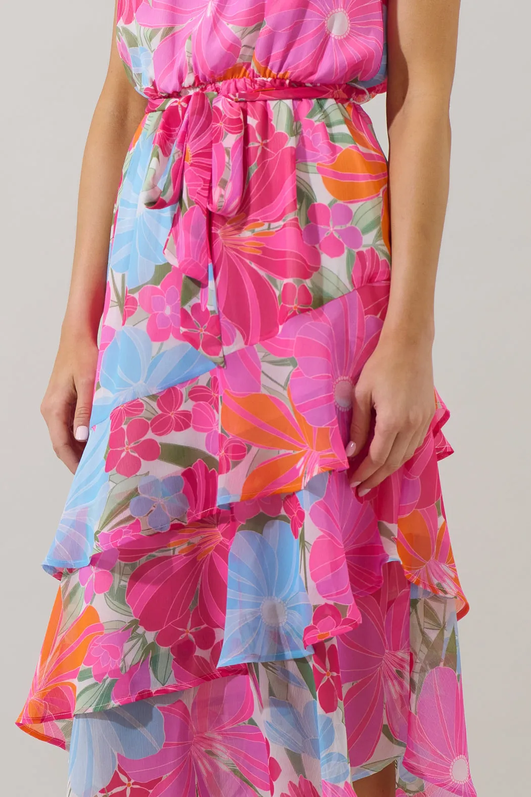 Calista Floral Ivone Ruffle Midi Dress sold by Sugarlips product image thumbnail 5