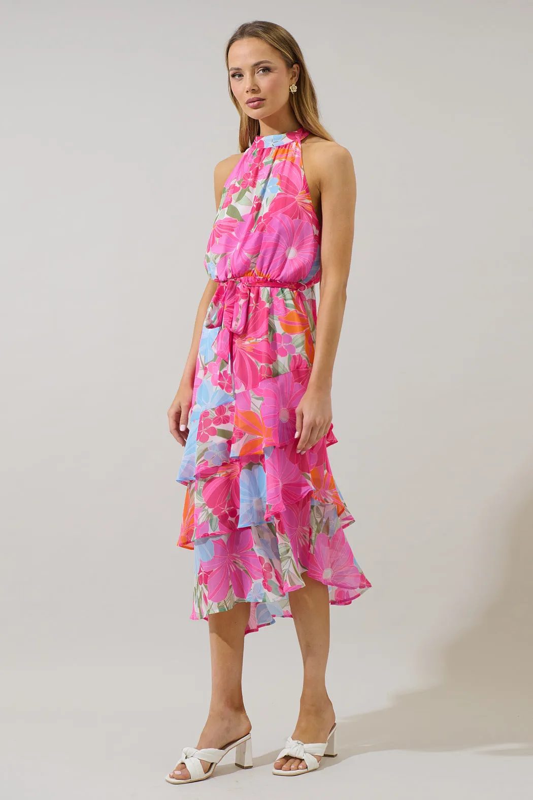 Calista Floral Ivone Ruffle Midi Dress sold by Sugarlips product image thumbnail 4