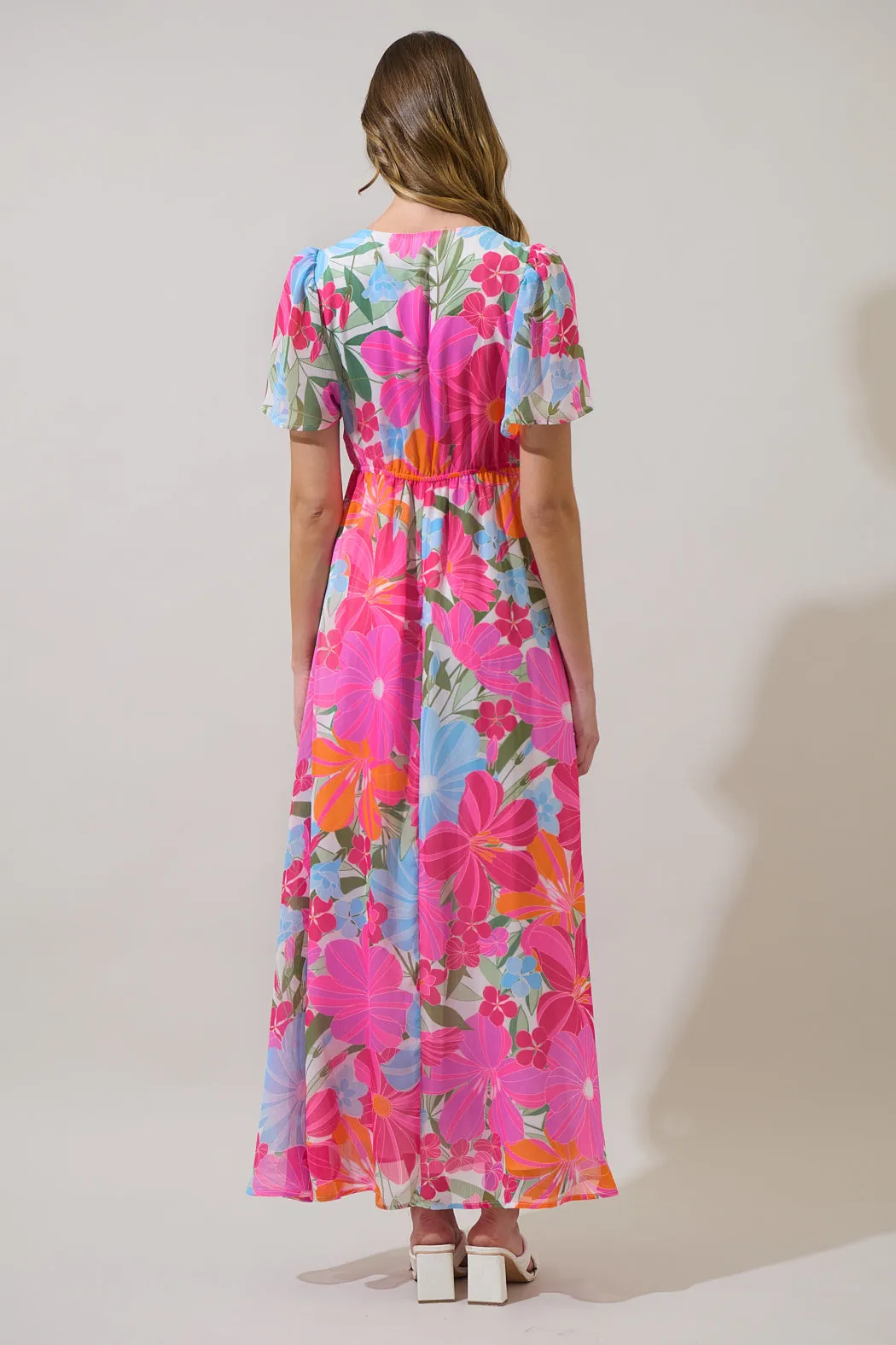 Calista Floral Linana Button Front Maxi Dress sold by Sugarlips product image thumbnail 2