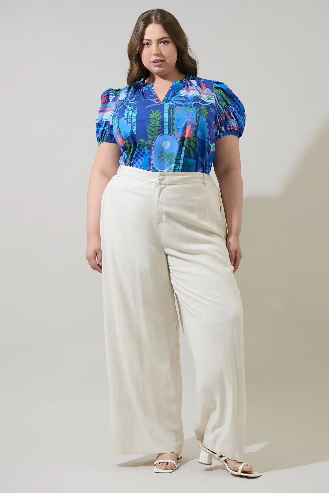 Punta Alta Berisa Split Neck Top Curve sold by Sugarlips product image thumbnail 4