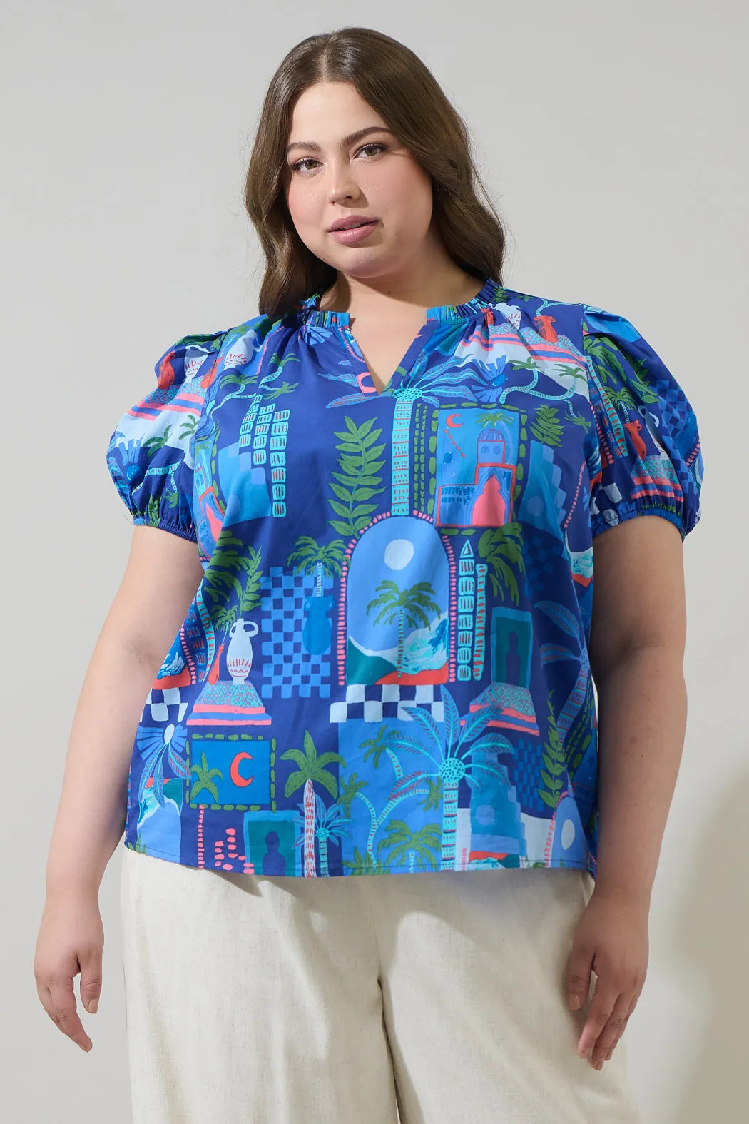 Punta Alta Berisa Split Neck Top Curve sold by Sugarlips product image thumbnail 5