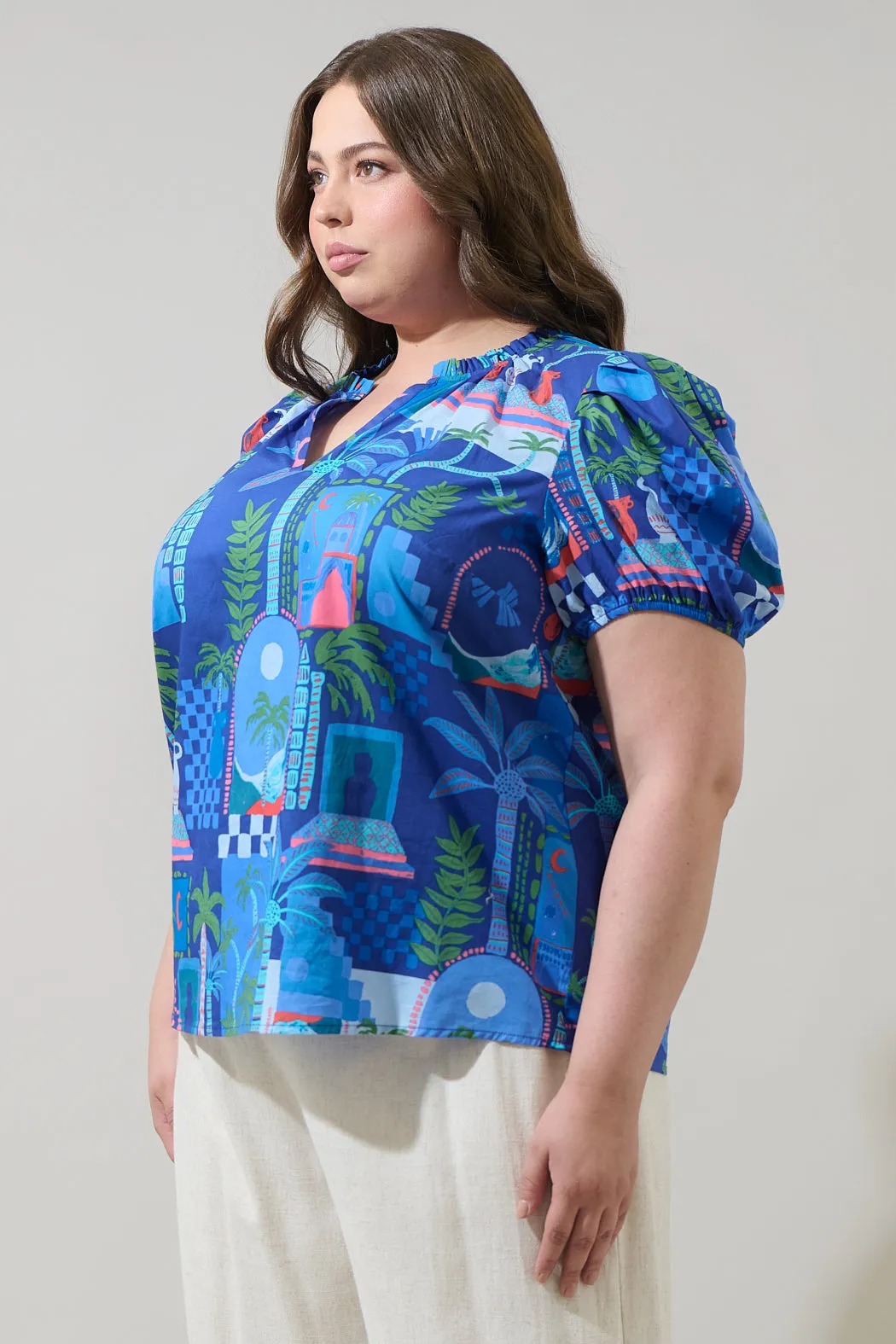Punta Alta Berisa Split Neck Top Curve sold by Sugarlips product image thumbnail 3