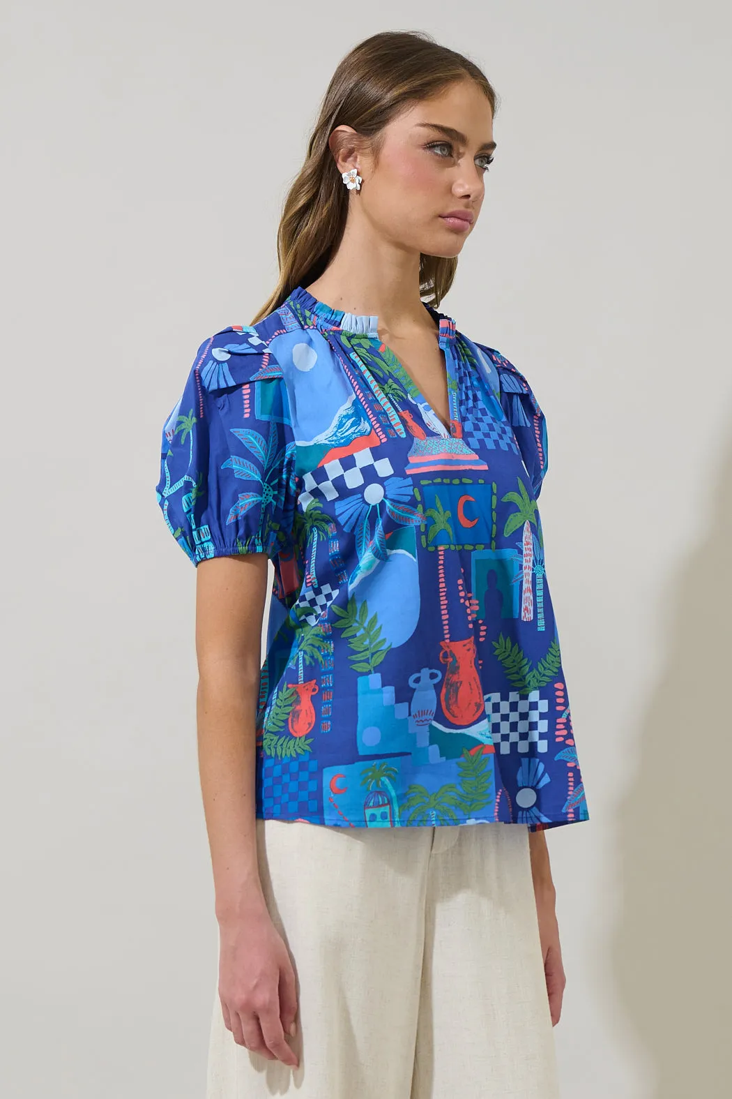 Punta Alta Berisa Split Neck Top sold by Sugarlips product image thumbnail 3