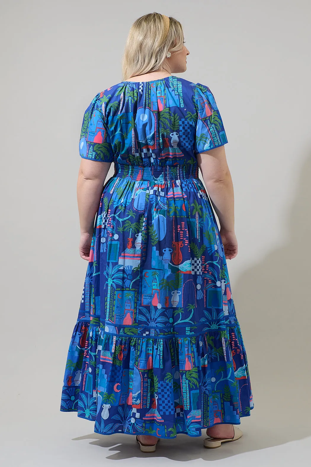 Punta Alta Ordy Smocked Midi Dress Curve sold by Sugarlips product image thumbnail 2