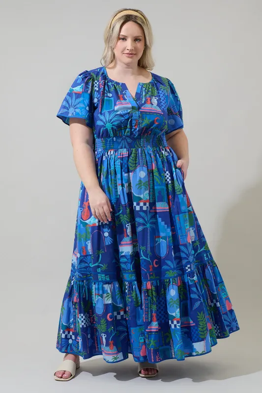 Punta Alta Ordy Smocked Midi Dress Curve sold by Sugarlips