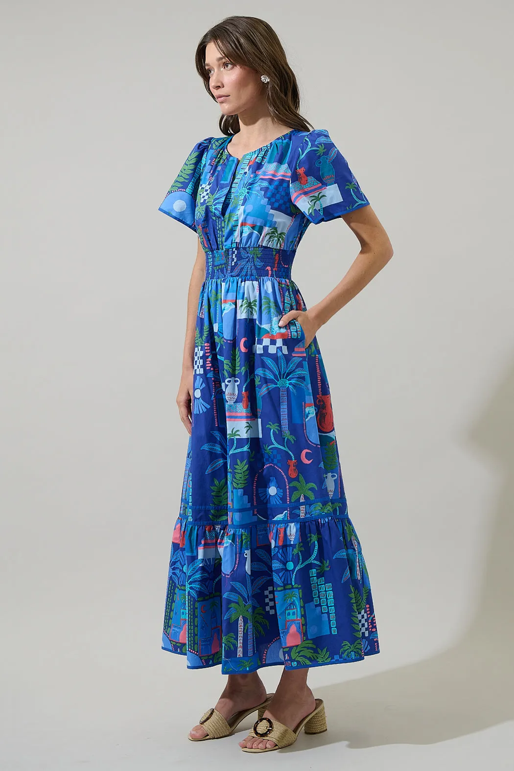 Punta Alta Ordy Smocked Midi Dress sold by Sugarlips product image thumbnail 4