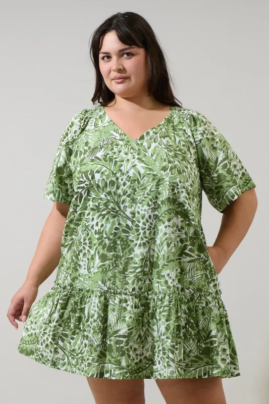 Irenan Leaf Ashby Shift Mini Dress Curve made by Sugarlips