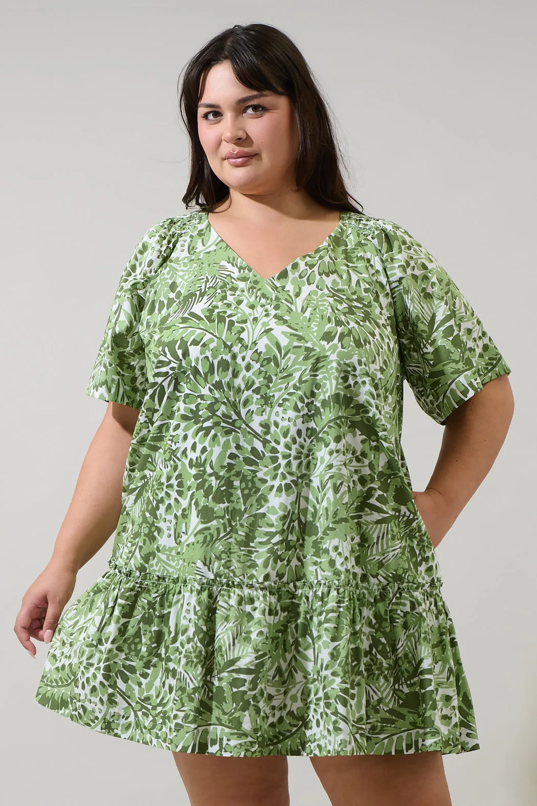 Irenan Leaf Ashby Shift Mini Dress Curve sold by Sugarlips