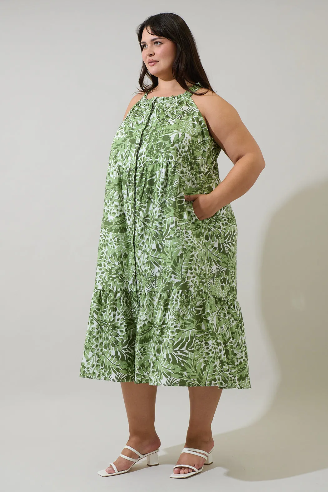 Irenan Leaf Zelie Sleeveless Midi Dress Curve sold by Sugarlips product image thumbnail 3