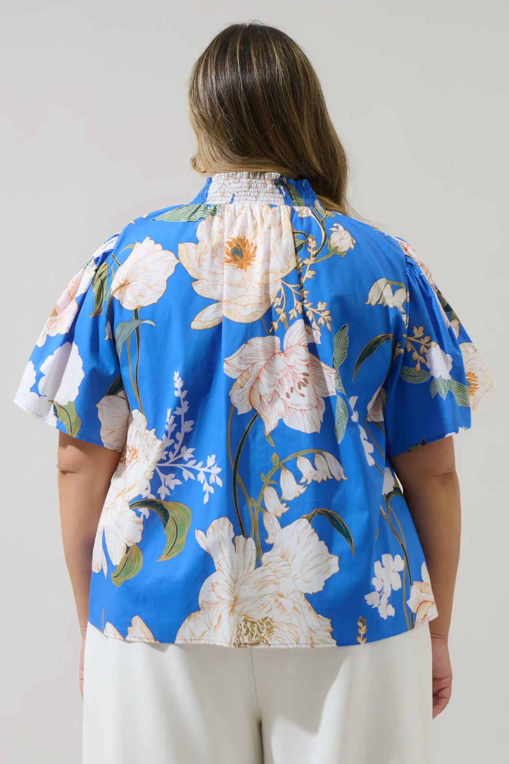 Roswell Floral Barcy Smocked Top Curve sold by Sugarlips product image thumbnail 2