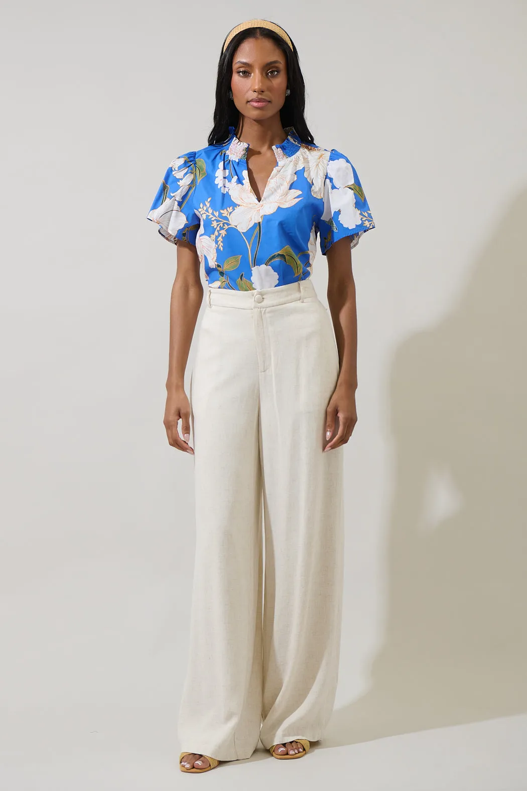 Roswell Floral Barcy Smocked Top sold by Sugarlips product image thumbnail 4