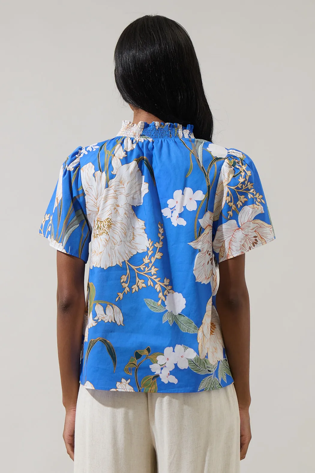 Roswell Floral Barcy Smocked Top sold by Sugarlips product image thumbnail 2