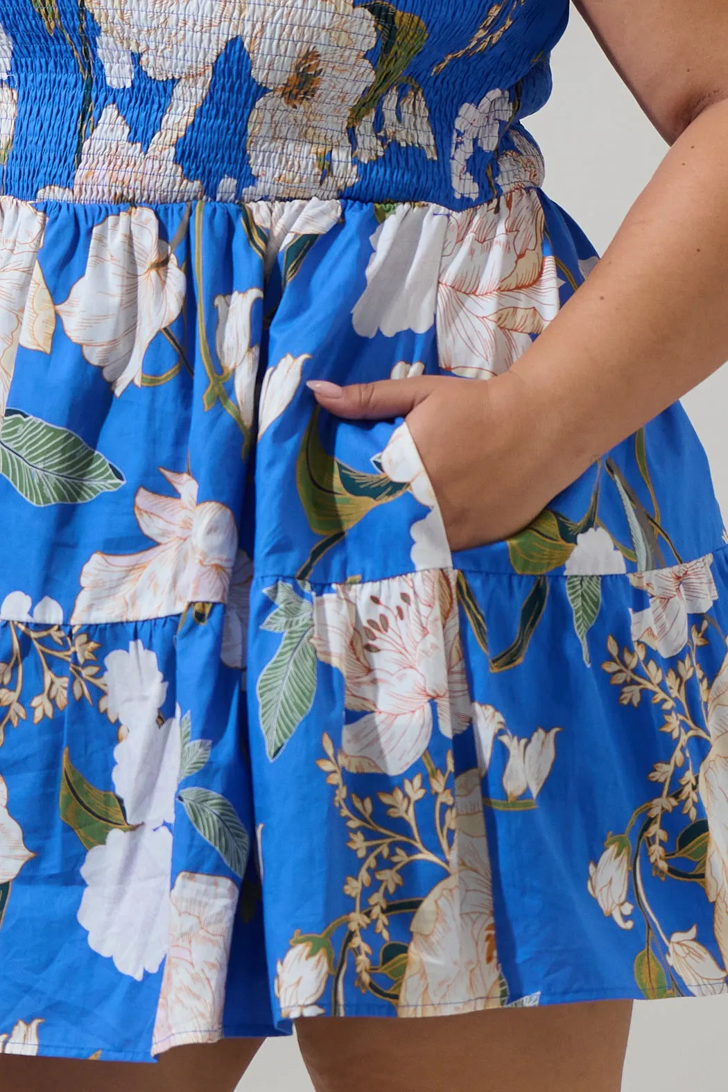 Roswell Floral Romiel Smocked Mini Dress Curve sold by Sugarlips product image thumbnail 5