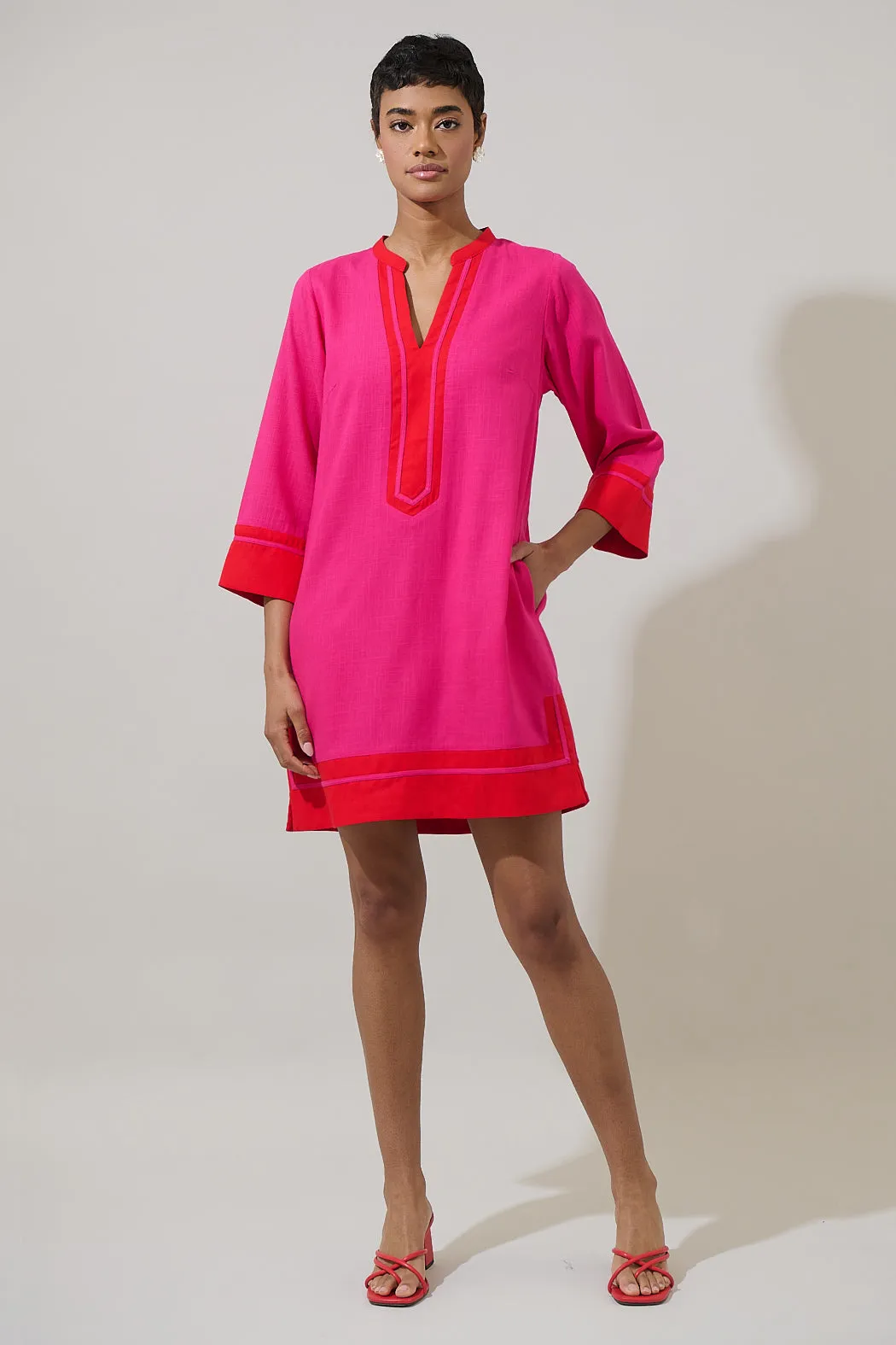 Allie Shift Linen Mini Dress sold by Sugarlips product image thumbnail 4