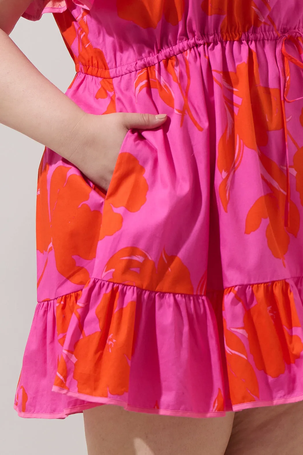 Aurea Floral Alina Ruffle Shift Mini Dress Curve sold by Sugarlips product image thumbnail 5