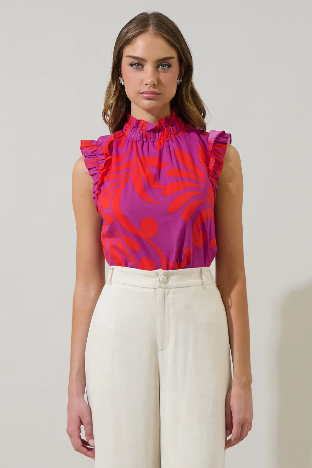 Arona Floral Zoie Ruffle Top sold by Sugarlips