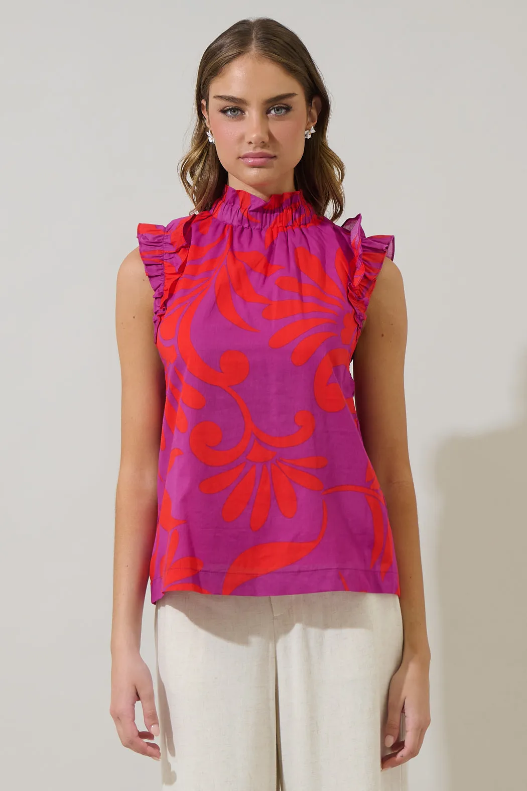 Arona Floral Zoie Ruffle Top sold by Sugarlips product image thumbnail 5