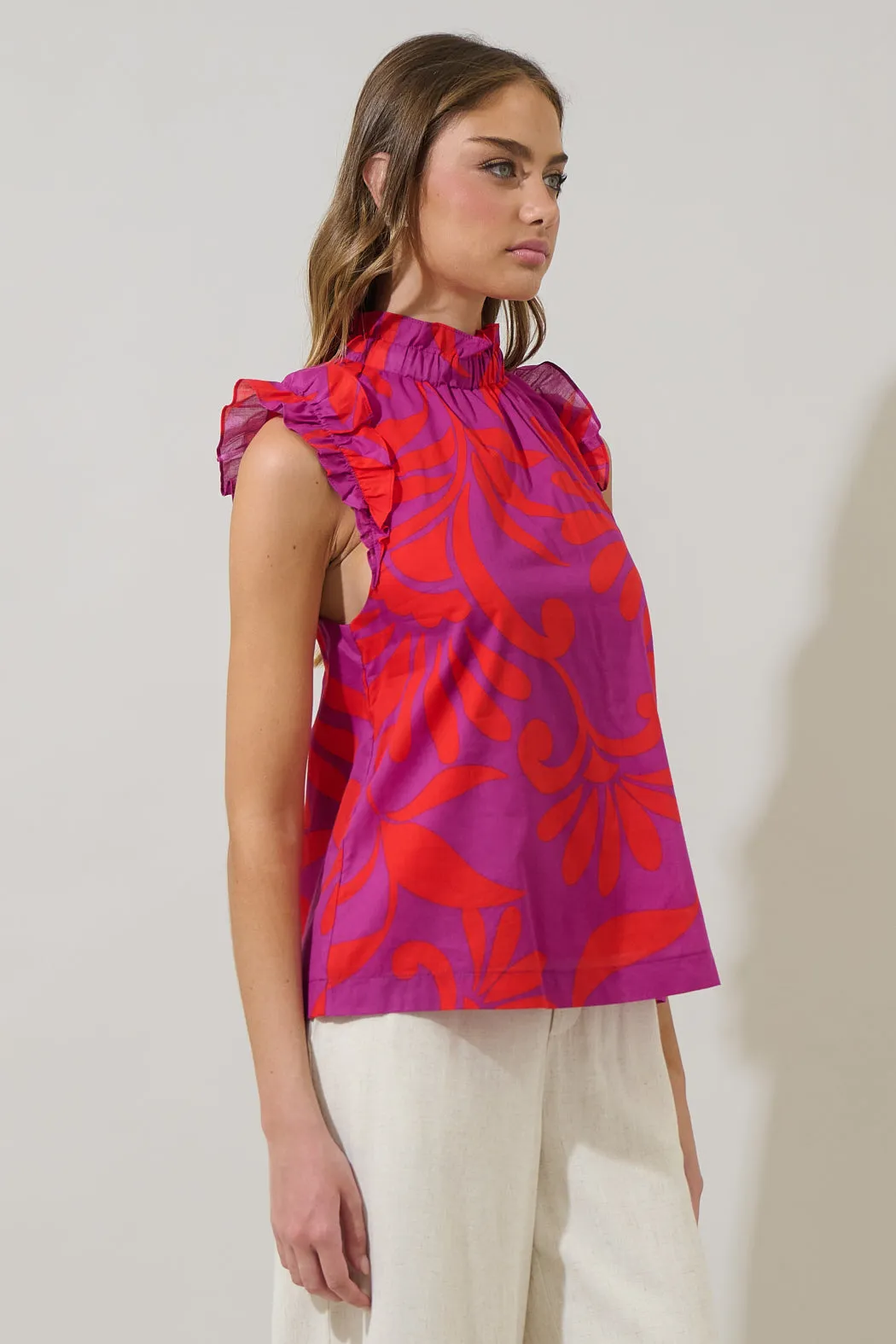 Arona Floral Zoie Ruffle Top sold by Sugarlips product image thumbnail 3