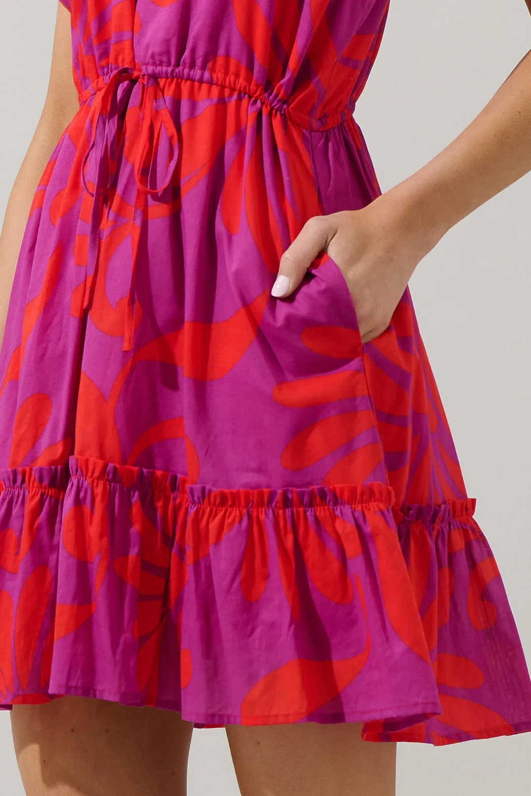 Arona Floral Baden Ruffle Mini Dress sold by Sugarlips product image thumbnail 5