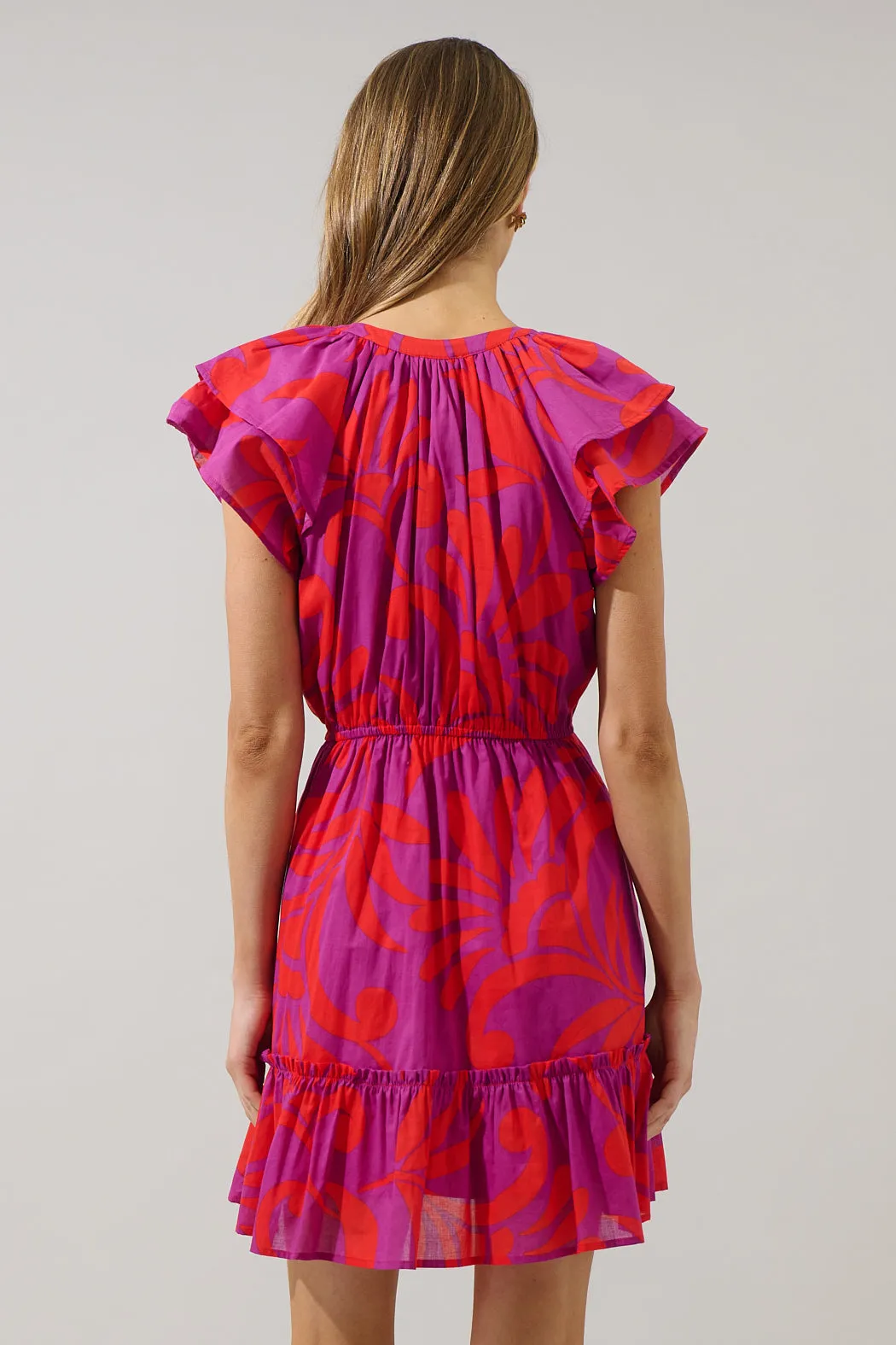 Arona Floral Baden Ruffle Mini Dress sold by Sugarlips product image thumbnail 2