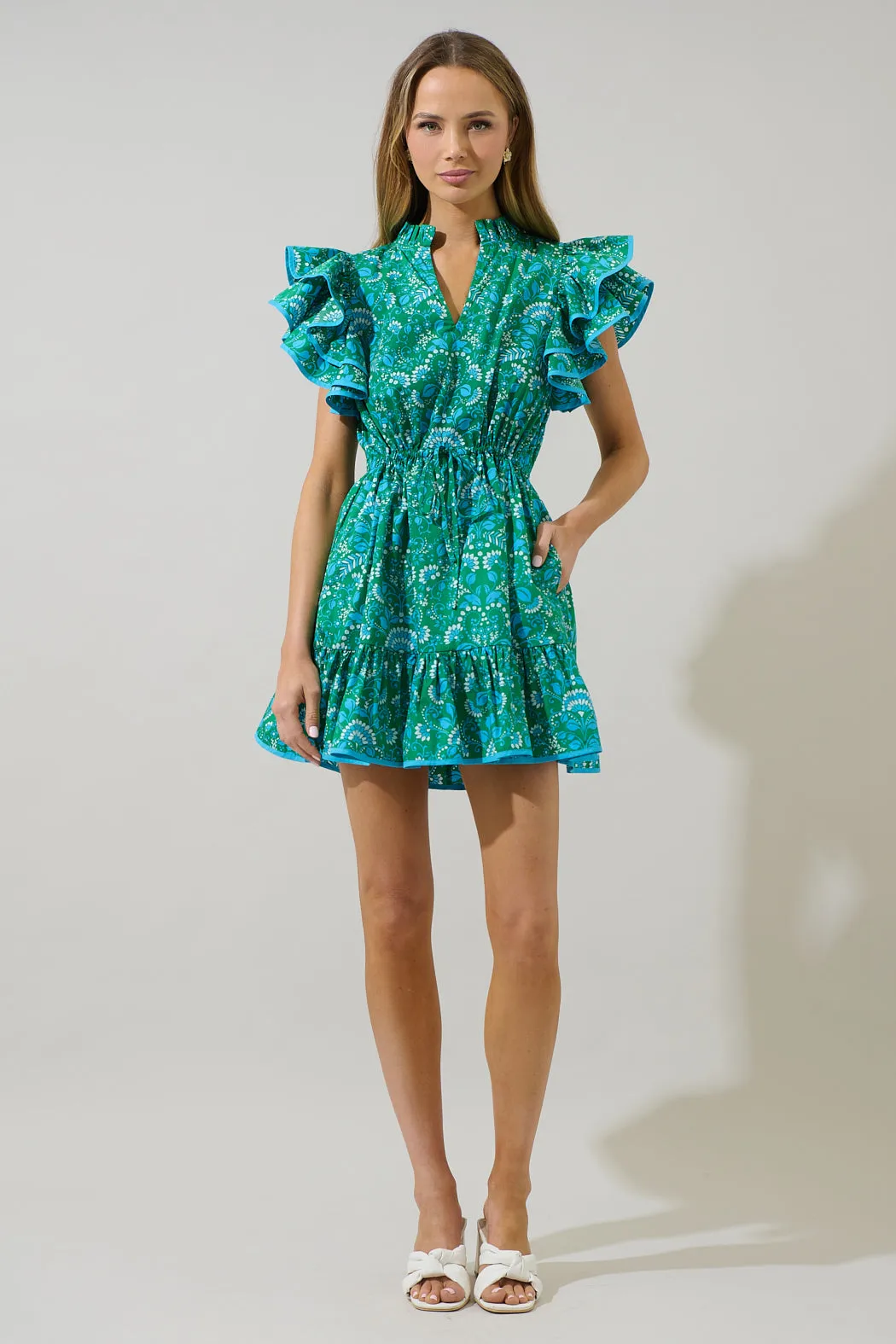 Alina Floral Ruffle Shift Mini Dress sold by Sugarlips product image thumbnail 4