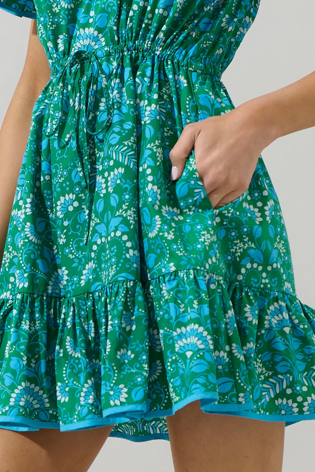 Alina Floral Ruffle Shift Mini Dress sold by Sugarlips product image thumbnail 5