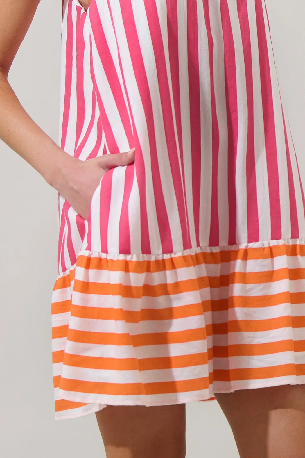 Valera Striped Laly Mini Ruffle Dress sold by Sugarlips product image thumbnail 5