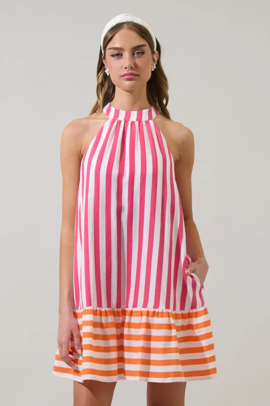 Valera Striped Laly Mini Ruffle Dress sold by Sugarlips