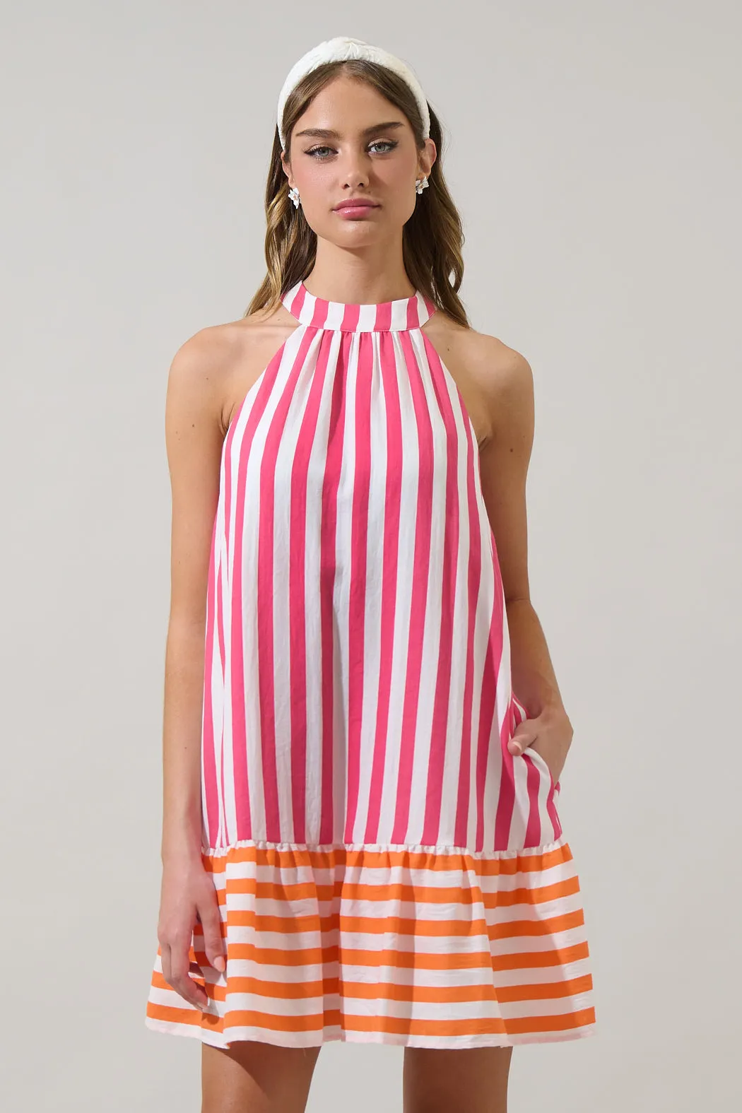 Valera Striped Laly Mini Ruffle Dress sold by Sugarlips