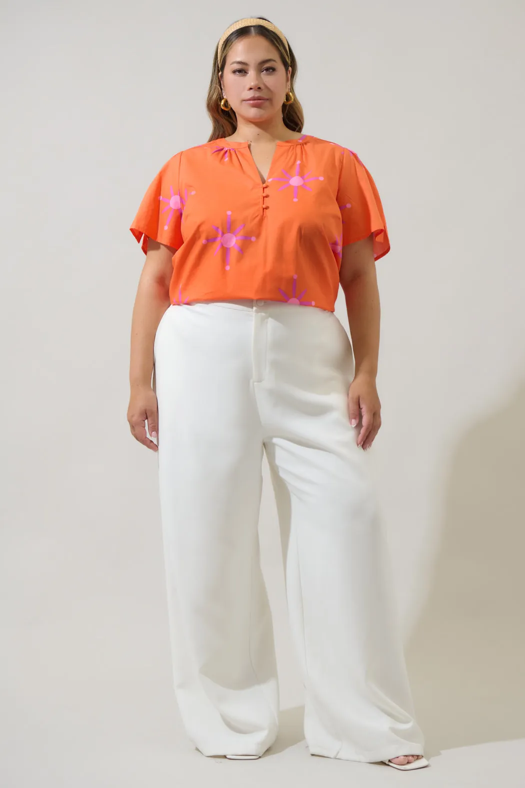 Karani Starburst Xoey Split Neck Top Curve sold by Sugarlips product image thumbnail 4