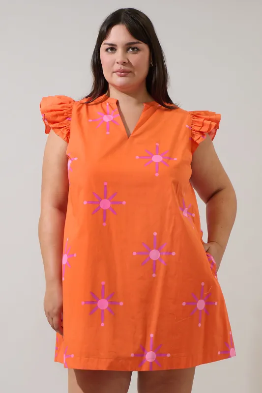 Karani Starburst Evalyn Ruffle Mini Dress Curve made by Sugarlips
