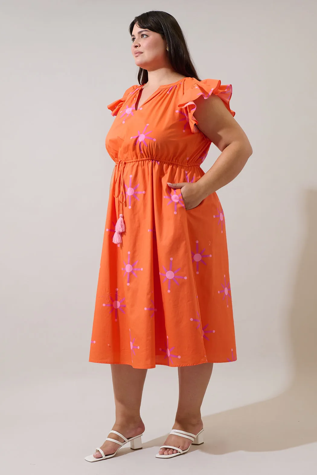 Karani Starburst Tiarna Ruffle Midi Dress Curve sold by Sugarlips product image thumbnail 3