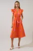 Karani Starburst Tiarna Ruffle Midi Dress sold by Sugarlips