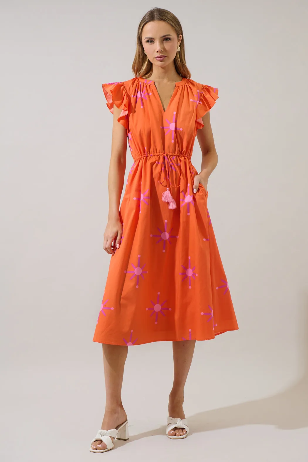 Karani Starburst Tiarna Ruffle Midi Dress sold by Sugarlips