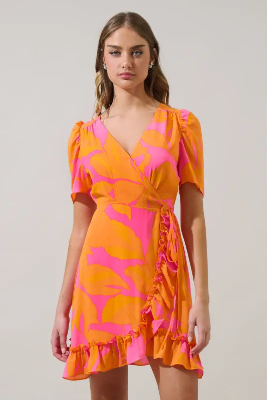 Mexia Floral Daisie Wrap Mini Dress sold by Sugarlips