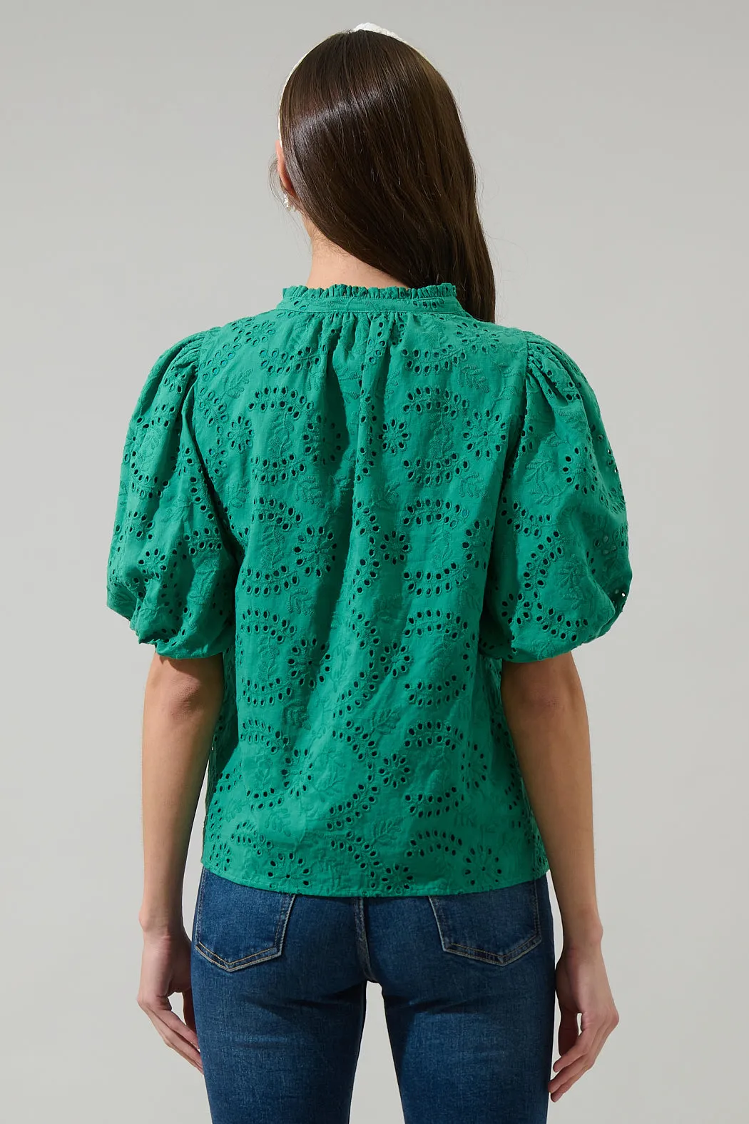 Derry Eyelet Gretna Ruffle Blouse sold by Sugarlips product image thumbnail 2