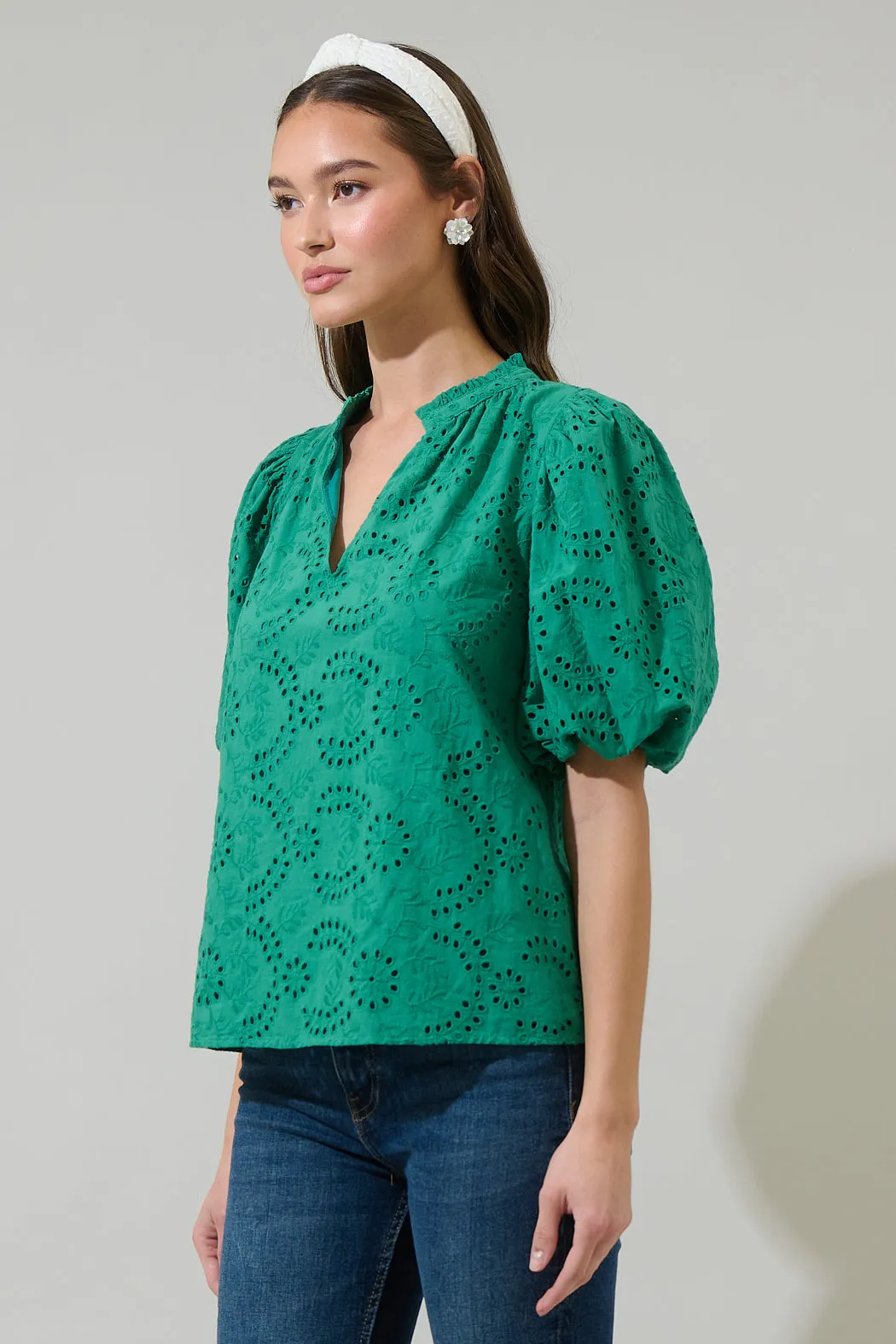 Derry Eyelet Gretna Ruffle Blouse sold by Sugarlips product image thumbnail 3