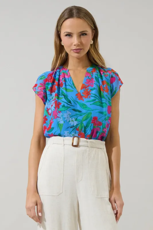 Finy Floral Souris Pleated Blouse sold by Sugarlips
