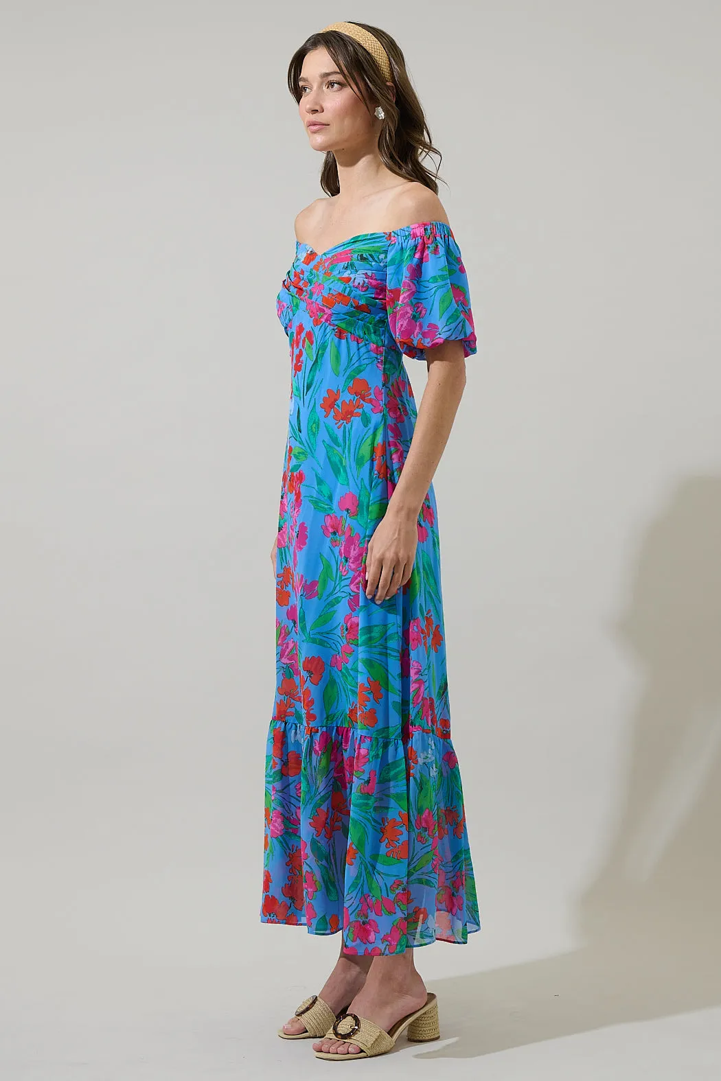Finy Floral Dariana Pleated Maxi Dress sold by Sugarlips product image thumbnail 3