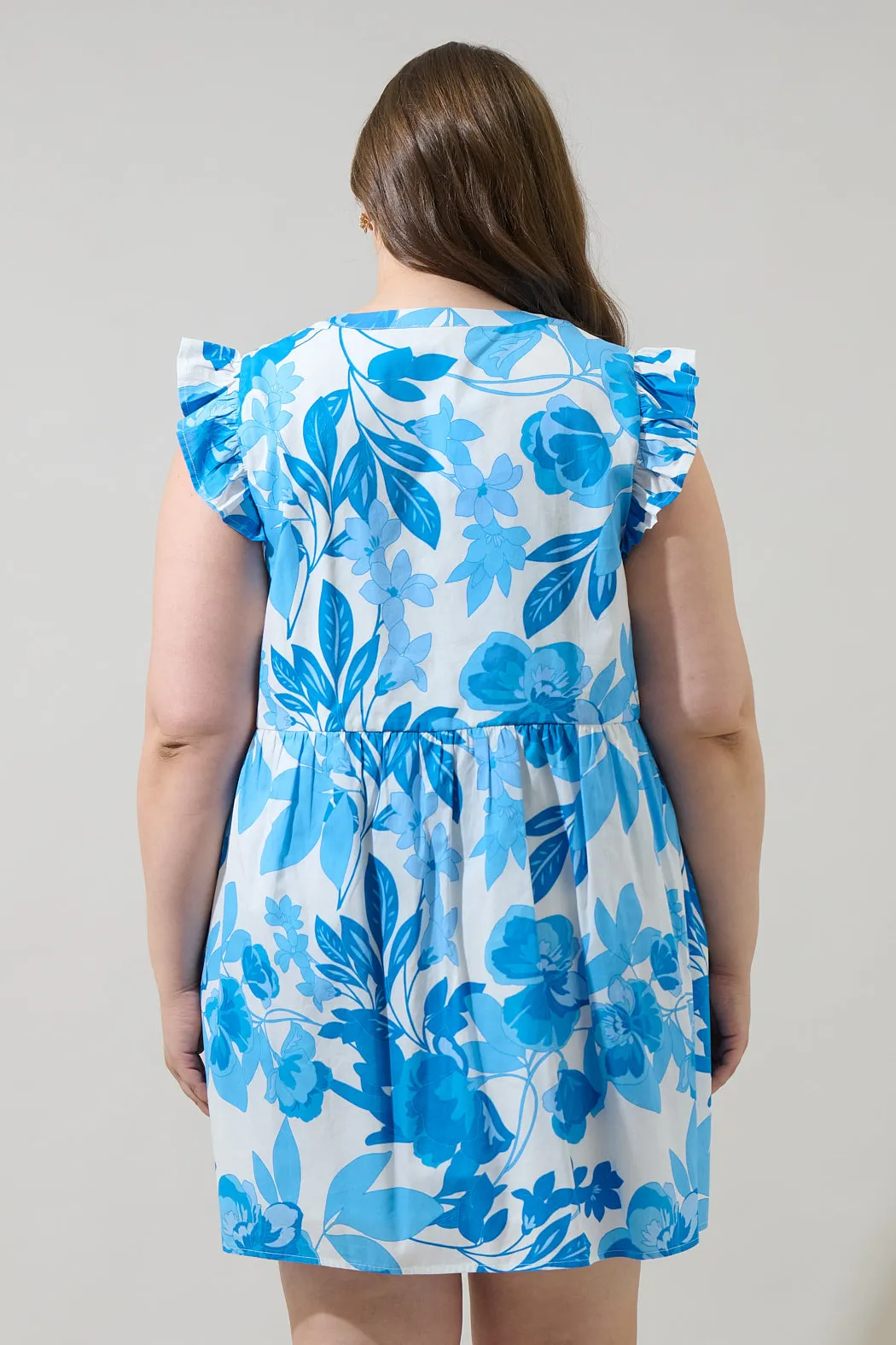 Darien Floral Kass Ruffle Mini Dress Curve sold by Sugarlips product image thumbnail 2