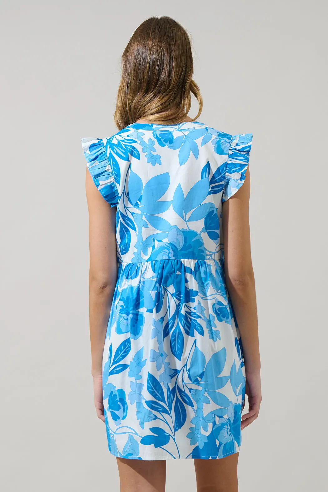 Darien Floral Kass Ruffle Mini Dress sold by Sugarlips product image thumbnail 2