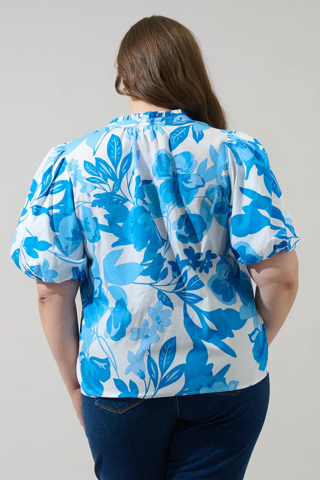Darien Floral Gretna Ruffle Blouse Curve sold by Sugarlips product image thumbnail 2