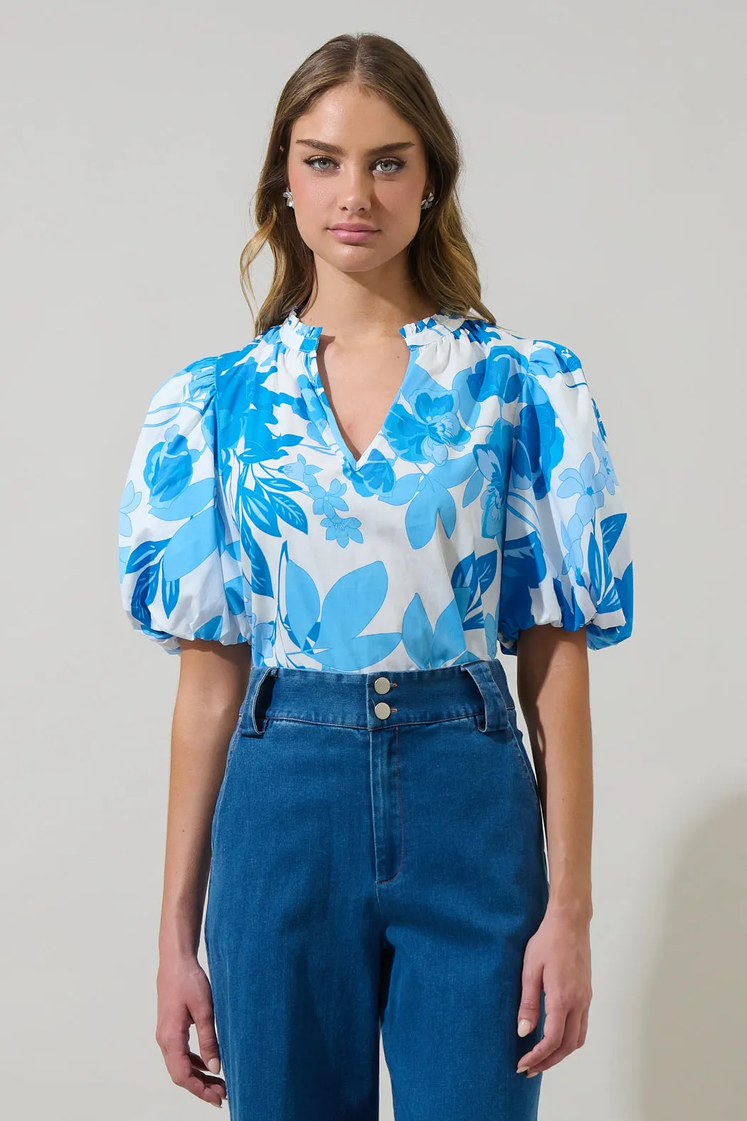 Darien Floral Gretna Ruffle Blouse sold by Sugarlips product image thumbnail 2
