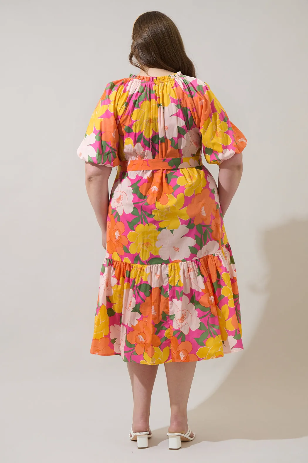 Milley Floral Wynette Tiered Midi Dress Curve sold by Sugarlips product image thumbnail 2