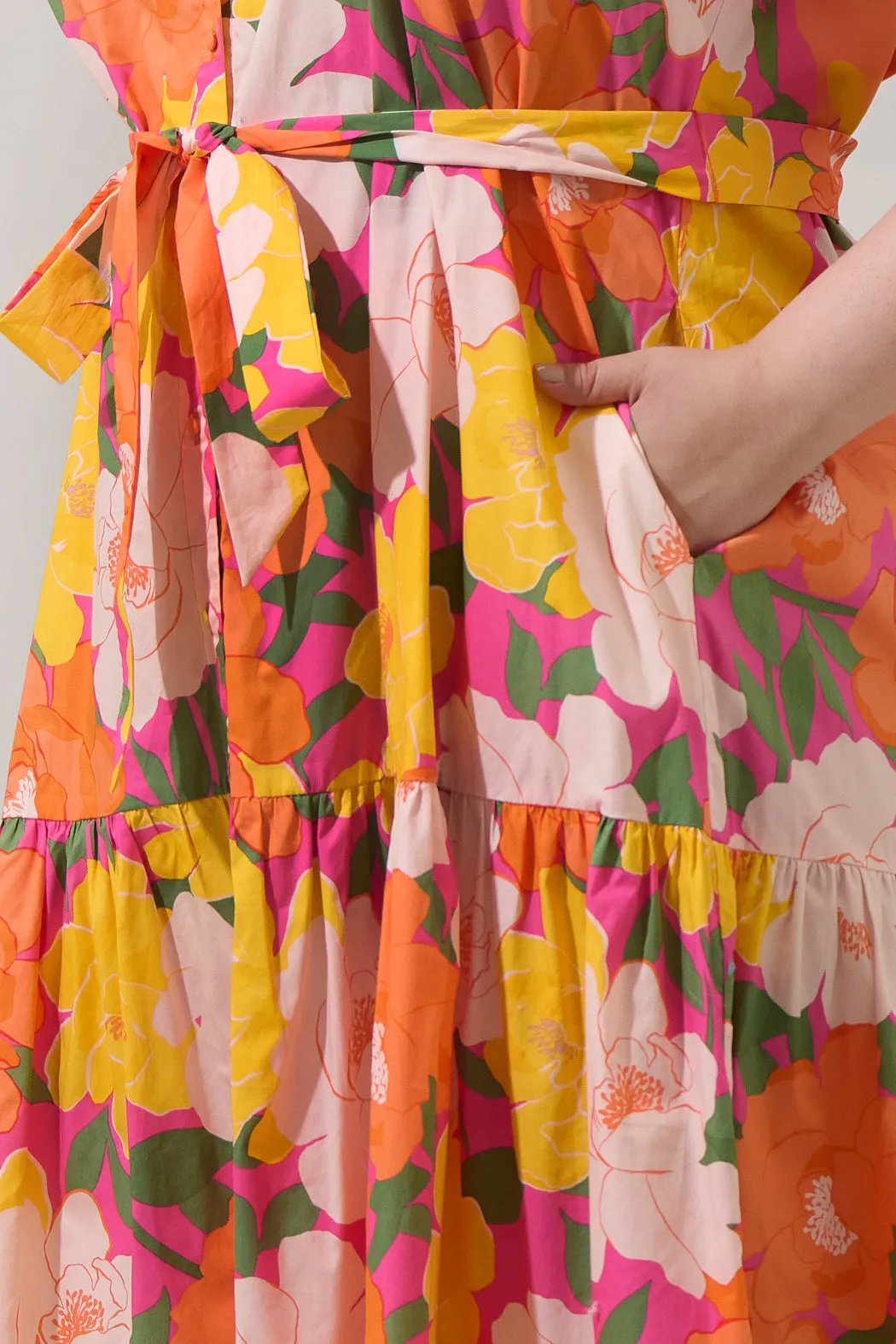 Milley Floral Wynette Tiered Midi Dress Curve sold by Sugarlips product image thumbnail 5