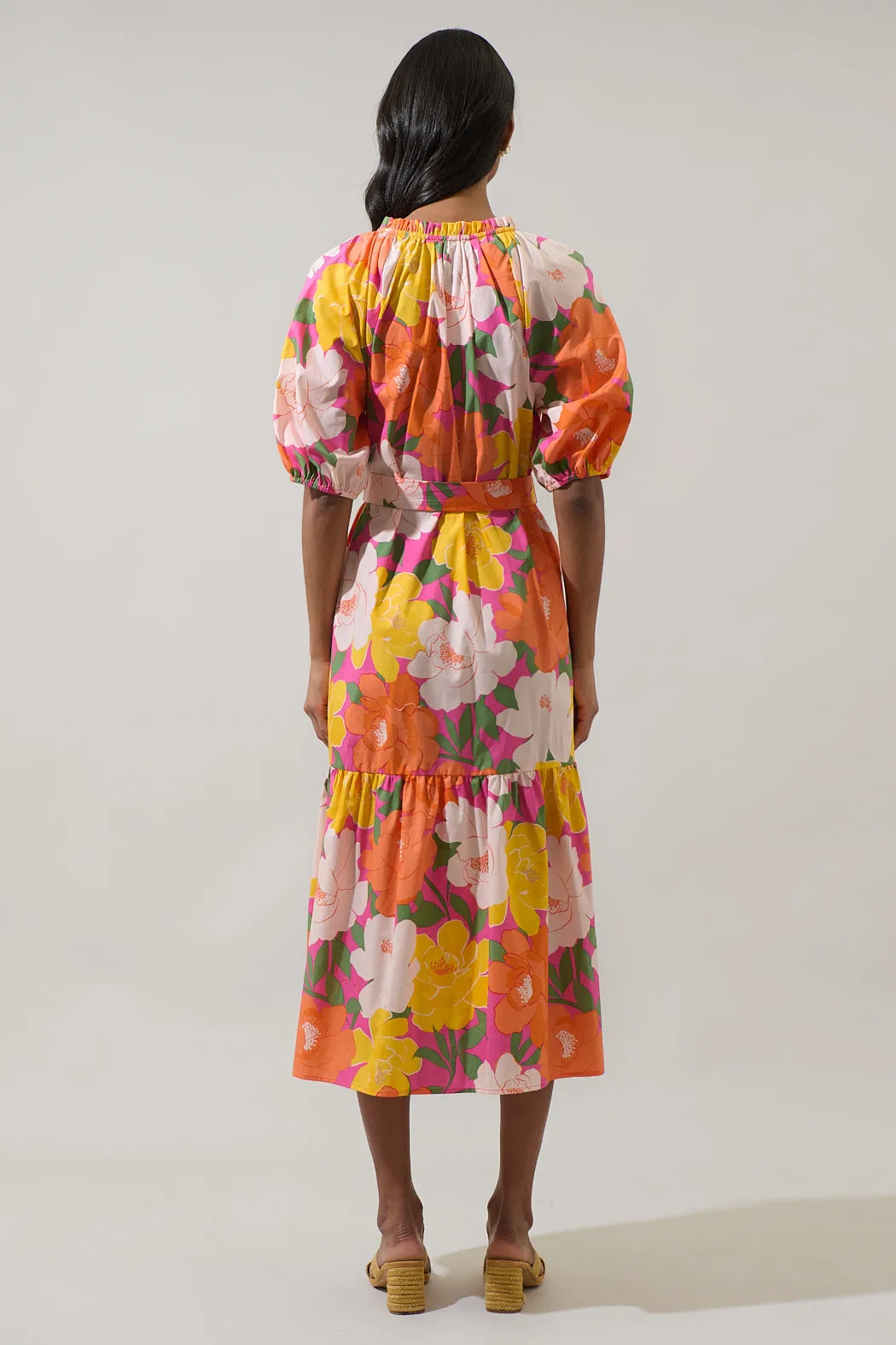 Milley Floral Wynette Tiered Midi Dress sold by Sugarlips product image thumbnail 2