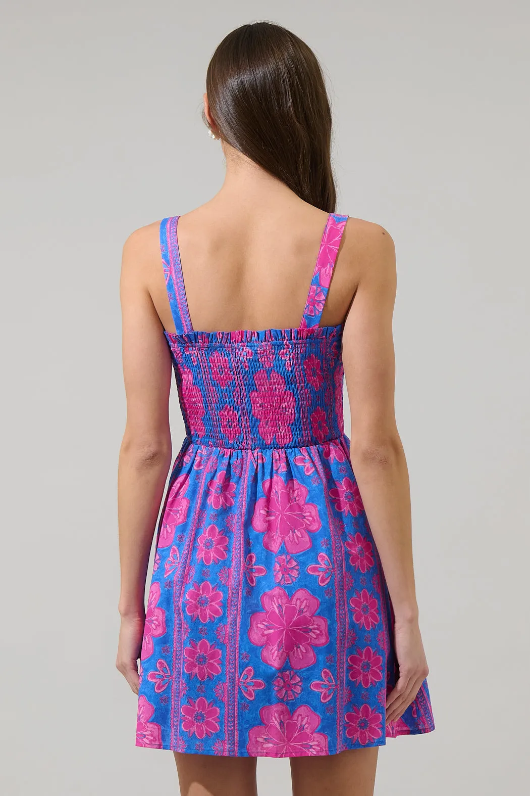 Bethel Floral Shelm Smocked Mini Dress sold by Sugarlips product image thumbnail 2